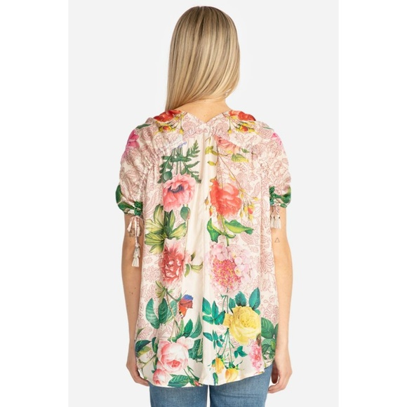 Johnny Was Botan Silk Floral Boho Blouse - Picture 4 of 6